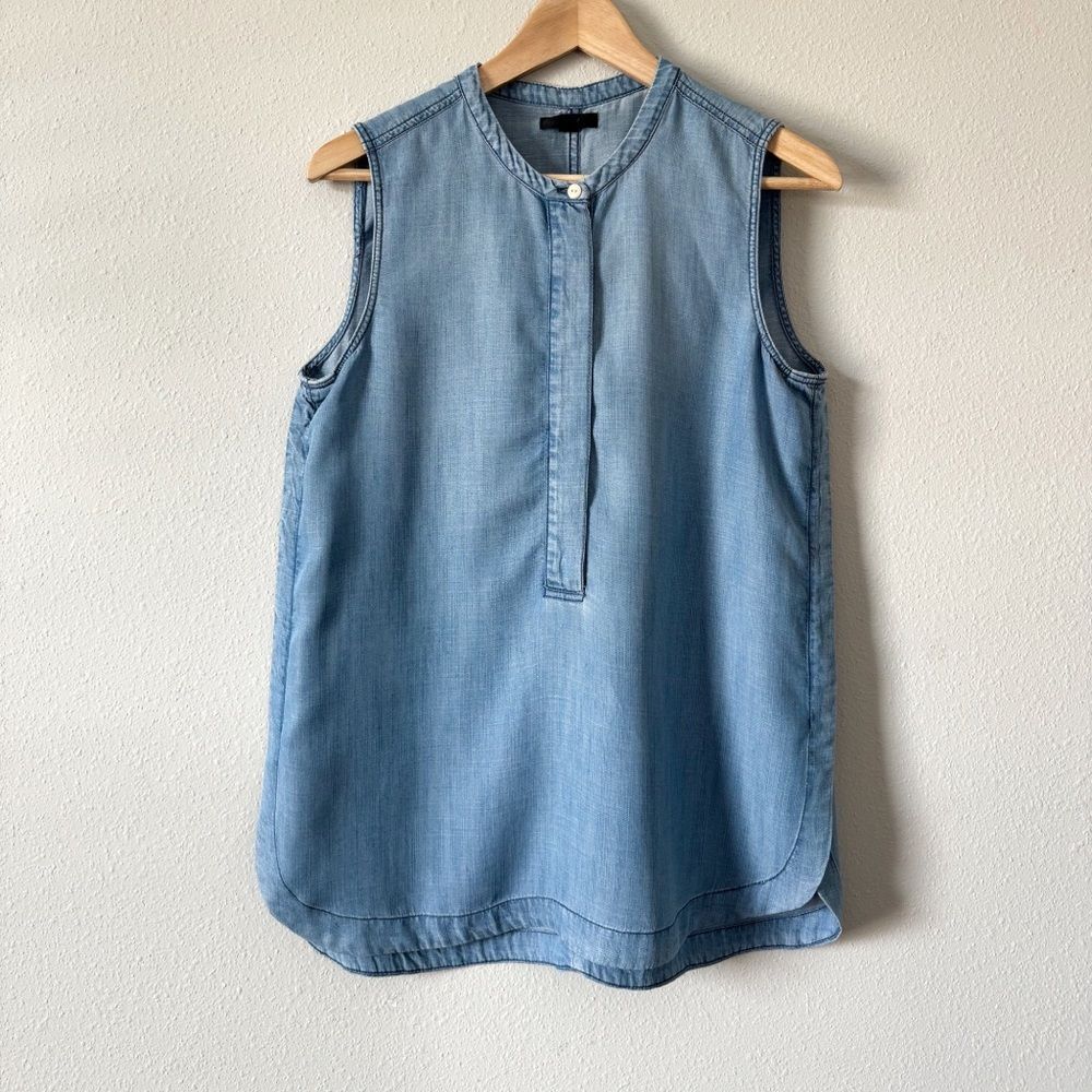 NEW J.CREW Sleeveless Lightweight Chambray Tunic Top Size 4